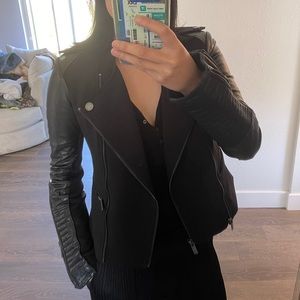BCBGMAXAZRIA Leather Moto Jacket